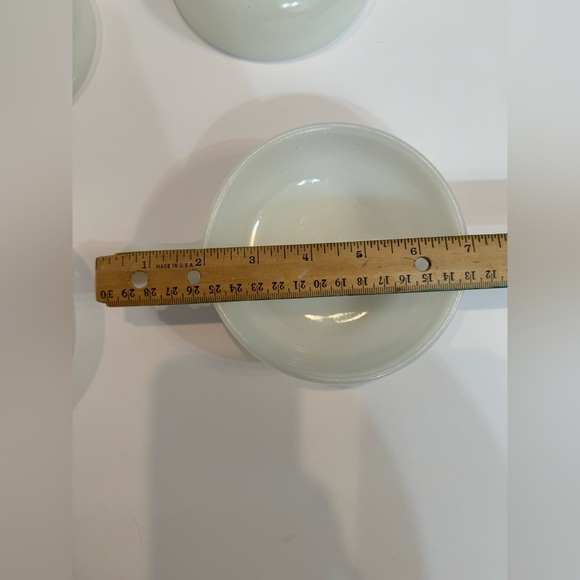 4 Vintage Glasbake White Milk Glass Soup Chili Cereal Bowls w/ Handle 11oz J2663 - Picture 8 of 9
